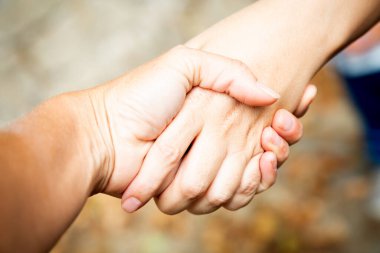 Çapraz kompozisyon. İki el dışarıda titriyor. Takım çalışması ve anlaşma ayarlama. Kadın dayanışması ve desteği. Kafkas palmiyesi. Kuvvet ve işbirliği. Dışarıda dostları selamlıyorum. İş yap