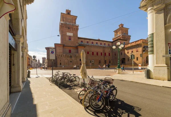 Ferrara Talya Ekim 2022 Ortaçağ Castello Estense Yüzyıl Ferrara Kasabasının — Stok fotoğraf