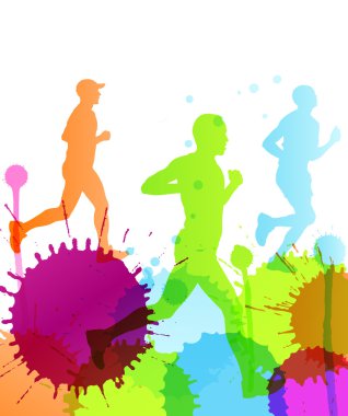 koşucular renk splash vektör arka plan soyut