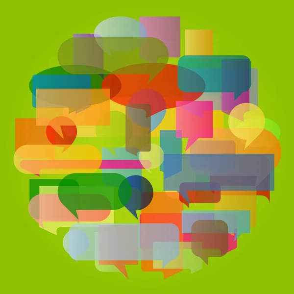 Färgglada pratbubblor och ballonger cloud illustration ba — Stock vektor