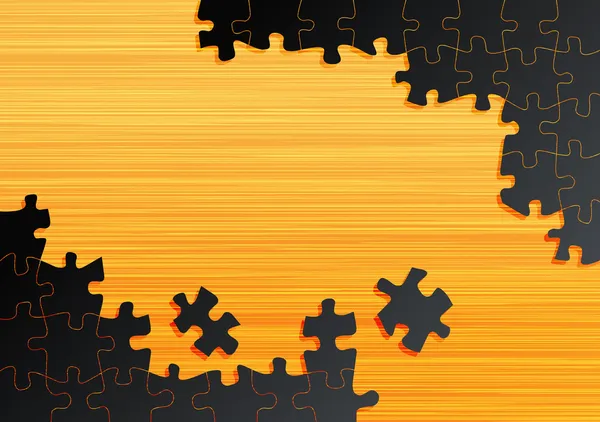 Jigsaw puzzle vetor de fundo na mesa de madeira — Vetor de Stock