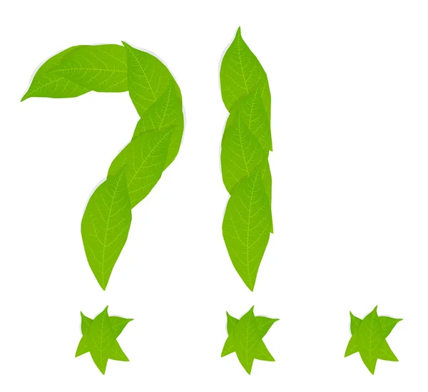 Question mark made of leaves vector background — Stock Vector