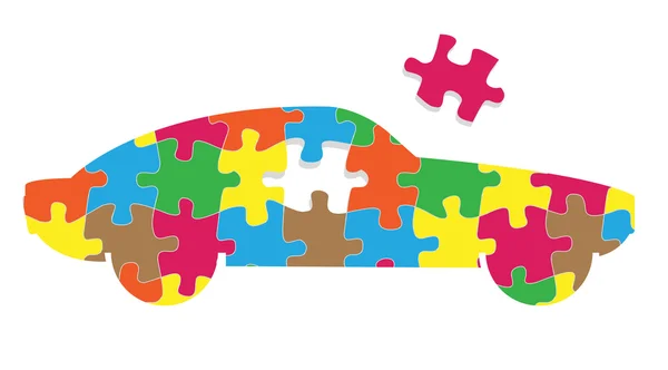 Car puzzle vector background — Stock Vector