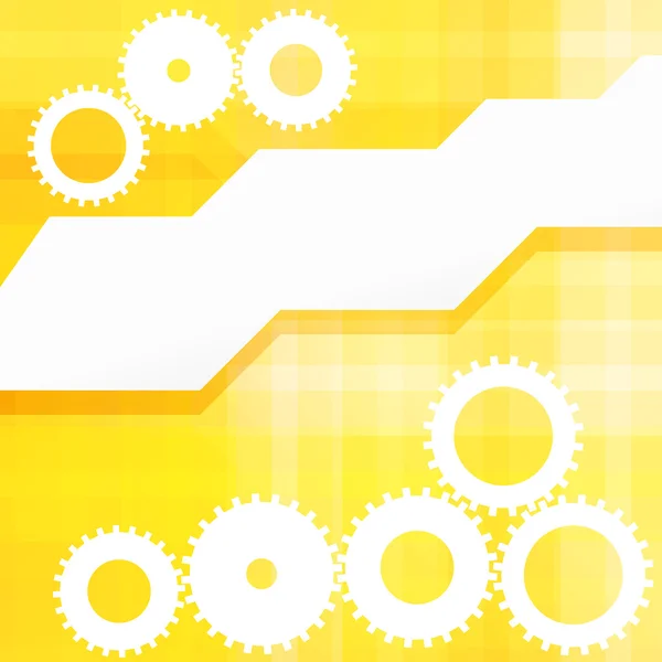 Abstract cogwheels vector yellow background — Stock Vector