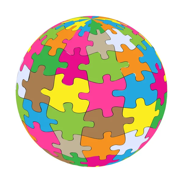 다채로운 세계 퍼즐 벡터 배경 — 스톡 벡터