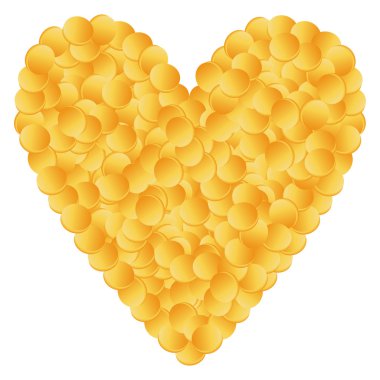 altın sikke vektör arka plan kavramı kalp