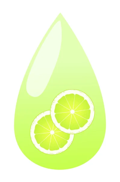 Lime juice splashing drop vector background — Stock Vector