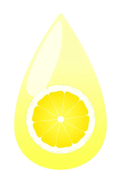 Lemon juice splashing drop vector background — Stock Vector