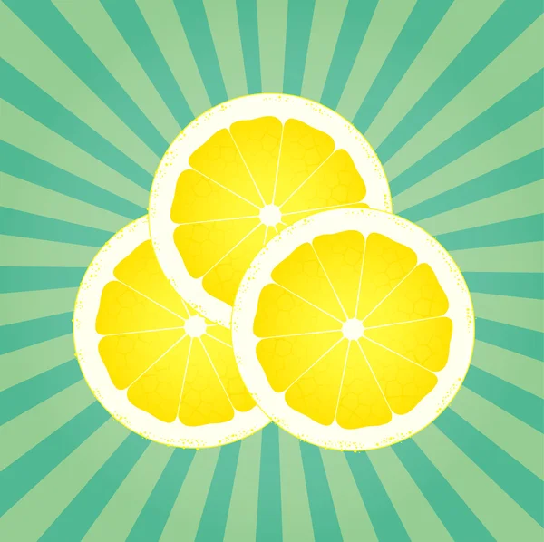 Lemon abstract background vector with burst — Stock Vector