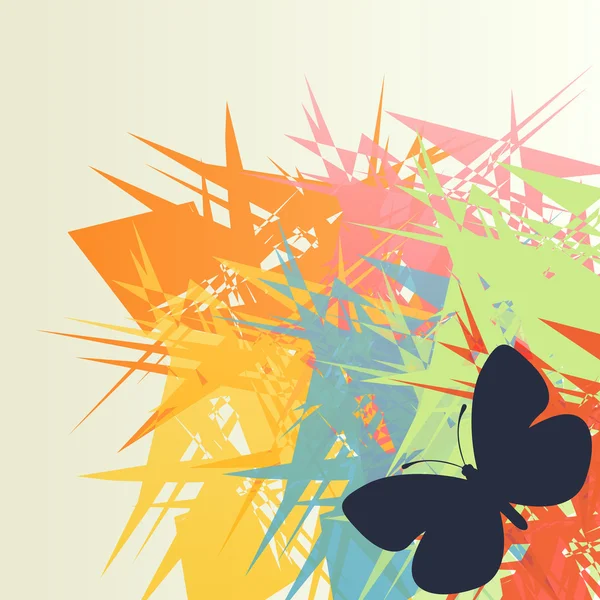 Schmetterling auf abstrakten Glaslinien Design Hintergrund — Stockvektor