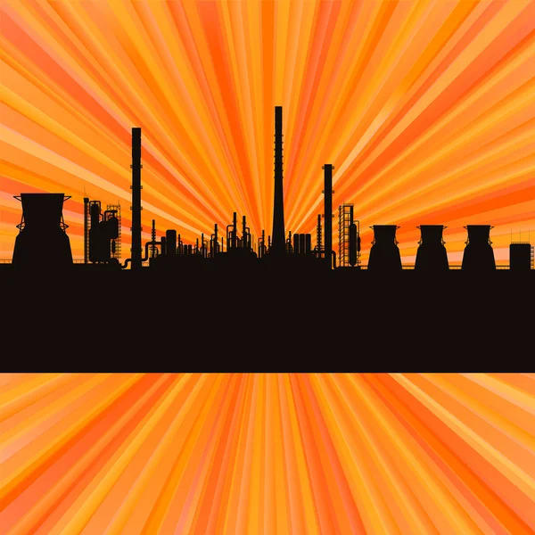 Olie raffinaderij station achtergrond vector — Stockvector