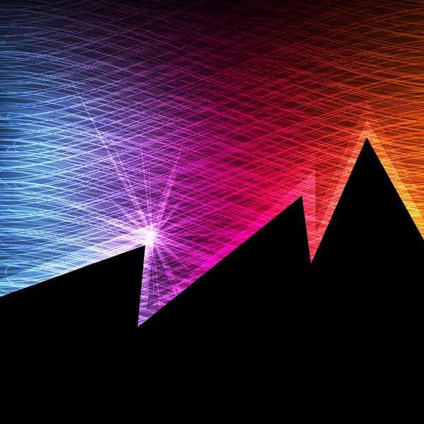 Neon abstrakt linjer design på mörk bakgrund — Stock vektor
