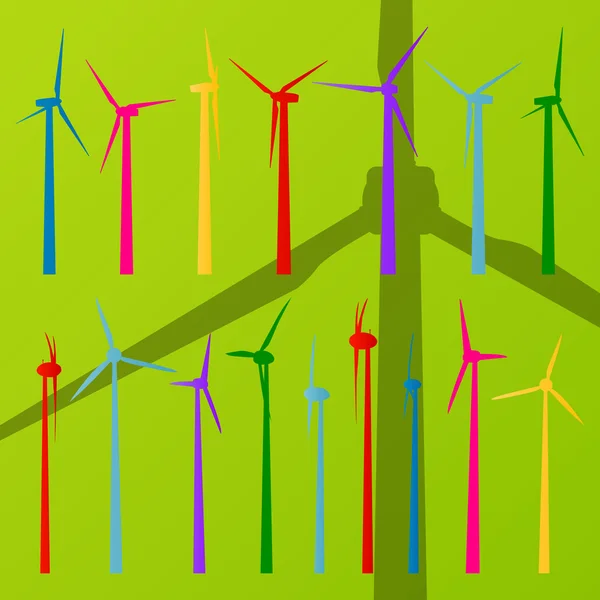 Groupes électrogènes et éoliennes — Image vectorielle