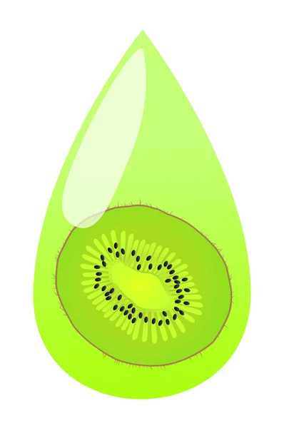 Daling van de achtergrond van de vector van kiwi sap — Stockvector