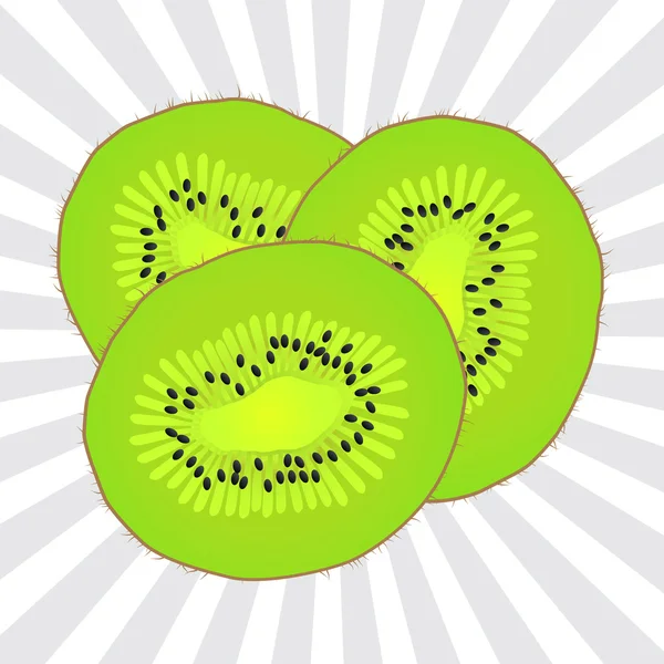 Jugoso kiwi fruta vector fondo — Vector de stock