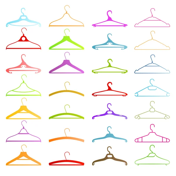 Set of coat hangers set background — Stok Vektör