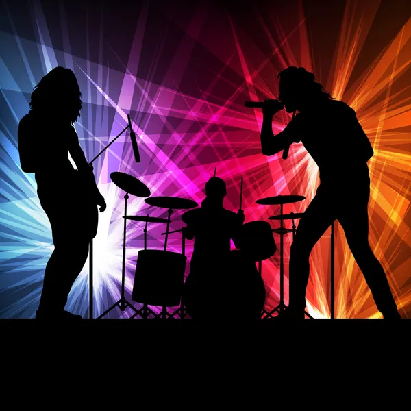 neon ışıkları ile Rock band vektör arka plan