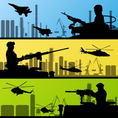 ordu asker, uçaklar, helikopterler ve silahlar arka