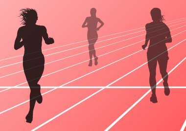 maraton koşucular siluetleri vektör çalıştırmak