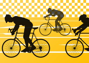 spor yol bisiklet bisikletçi bisiklet siluetleri vektör