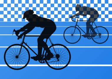 spor yol bisiklet bisikletçi bisiklet siluetleri vektör