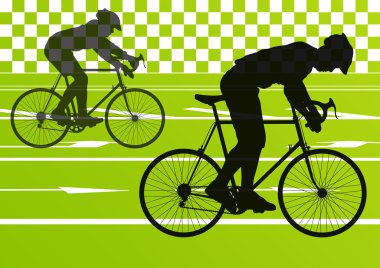 spor yol bisiklet bisikletçi bisiklet siluetleri vektör
