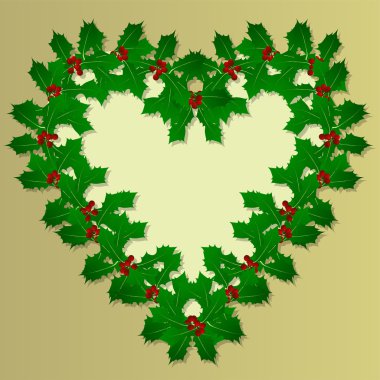 Noel holly berry vintage tatil dekorasyon vektör