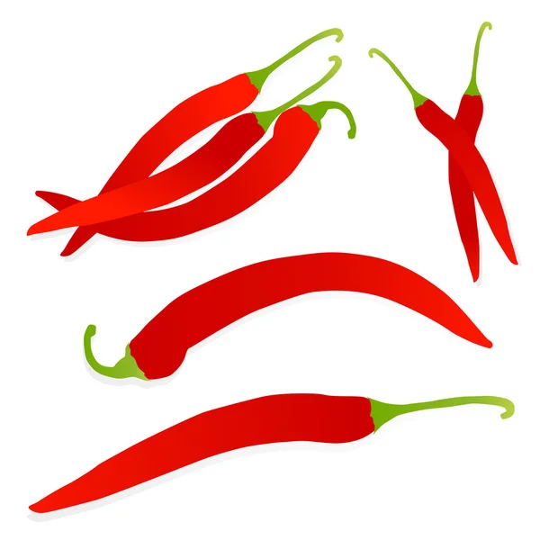 Piros chili paprika részletes illusztráció háttér vector — Stock Vector