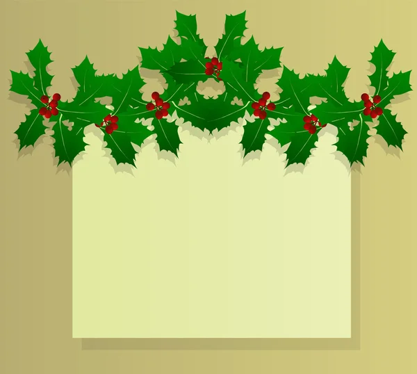 Kerstmis holly berry vintage vakantie decoratie vector — Stockvector