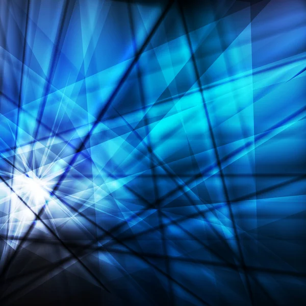 Fond vectoriel abstrait bleu avec lignes néon — Image vectorielle