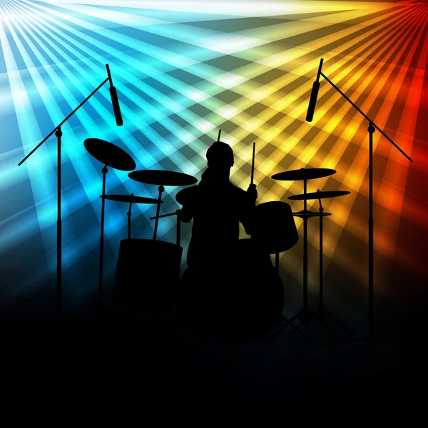 Fondo vector banda de rock con luces de neón — Vector de stock