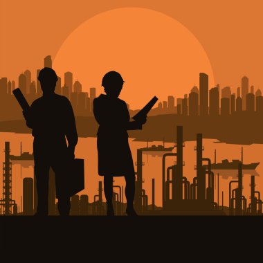 İnşaat mühendisi ve site vektör arka plan