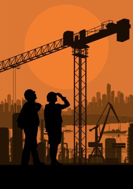İnşaat mühendisi ve site vektör arka plan