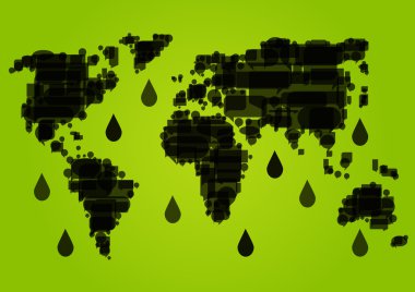 Dünya Haritası kara petrol ekoloji environmenta damlayan yaptı