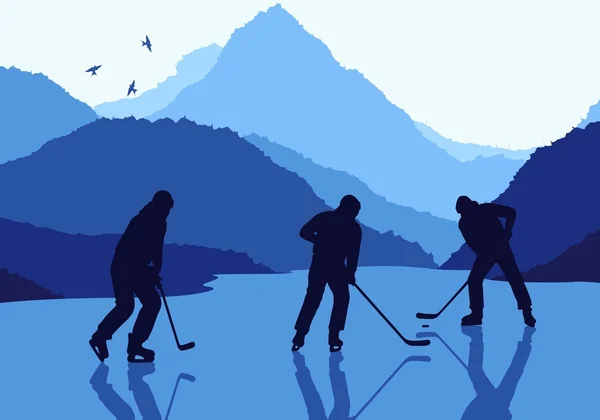 冰上曲棍球风景矢量 — 图库矢量图片