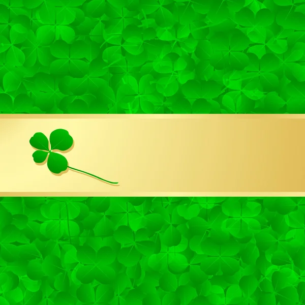 Trèfles chanceux irlandais à quatre feuilles heureux fond Saint-Patrick — Image vectorielle