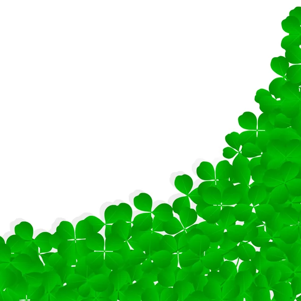 Trèfles chanceux irlandais à quatre feuilles heureux fond Saint-Patrick — Image vectorielle