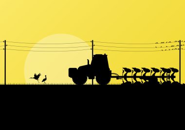Tarım traktörü ülke ekili alanlar la topraklarda çiftçilik