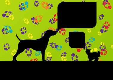 Tutuklu köpekler arkasındaki tel çit ile konuşma kabarcıklar illus mesh
