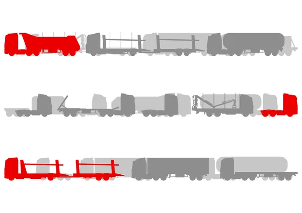 Highway vägbanan landskap och snabb tunga lastbilar logistik d — Stock vektor