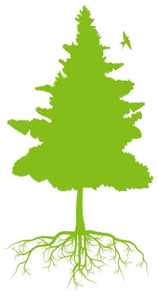 Árvore com raízes fundo ecologia vetor —  Vetores de Stock