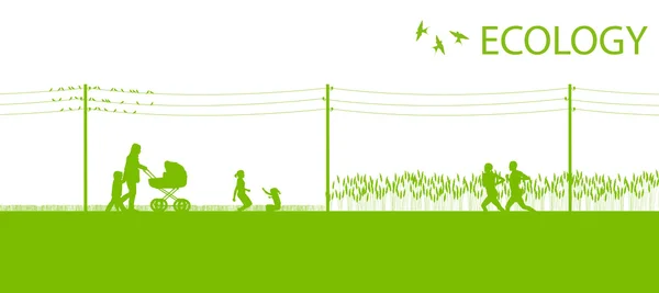 Ecología verde planeta vector de fondo — Vector de stock