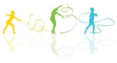 genç kadın sanat jimnastik jimnastik yaparken hileler ile spor
