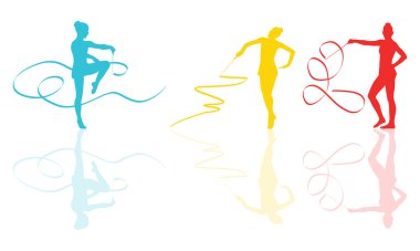 genç kadın sanat jimnastik jimnastik yaparken hileler ile spor