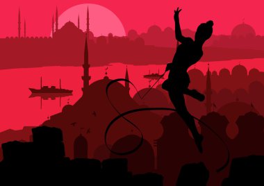 genç kadın sanat jimnastik jimnastik yaparken hileler ile spor