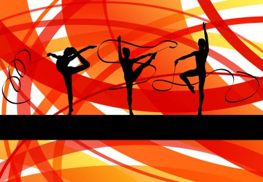 genç kadın sanat jimnastik jimnastik yaparken hileler ile spor