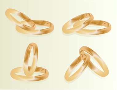 Altın alyans vektör arka plan set