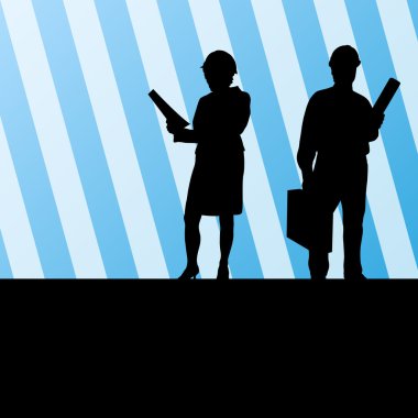 mühendis detaylı inşaat işçisi Il siluetleri