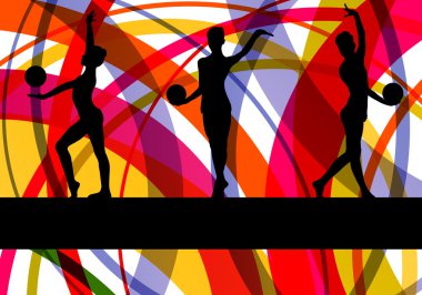 jimnastikçi ile top vektör poster için