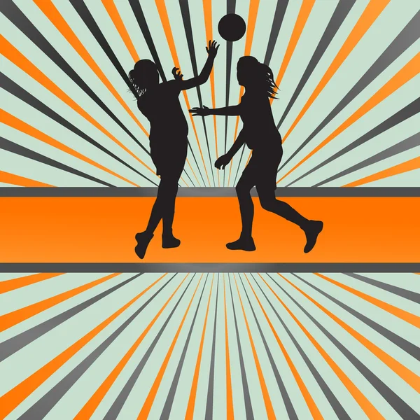 ポスターの女性のバスケット ボールのベクトルの背景 — ストックベクタ